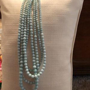 Aqua blue beaded necklace